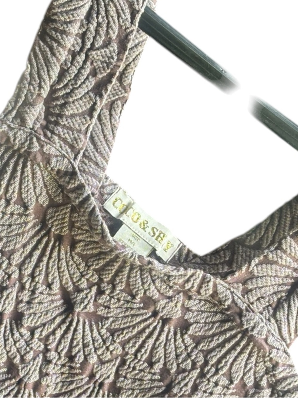 Textured Cream Knit Square-Neck Tank Top - Picture 3 of 5